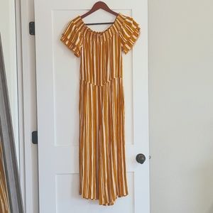 LN Xhilaration women's M striped jumpsuit